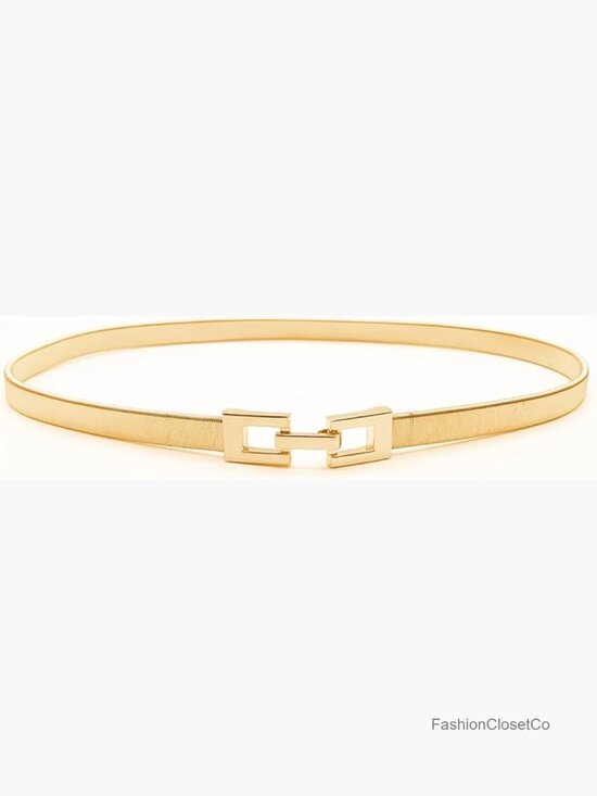 Skinny Elastic Metal Stretch Chain Belt for Women main image 5